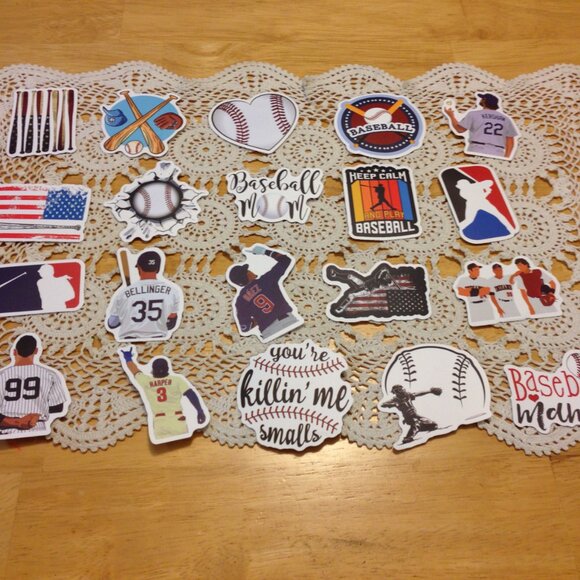 Baseball stickers for cellphones, laptop, lockers, hydroflask, backpack - Picture 1 of 8